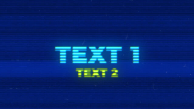 Retro Old TV VHS Text Intro with Heavy Scanlines and CRT Glitch