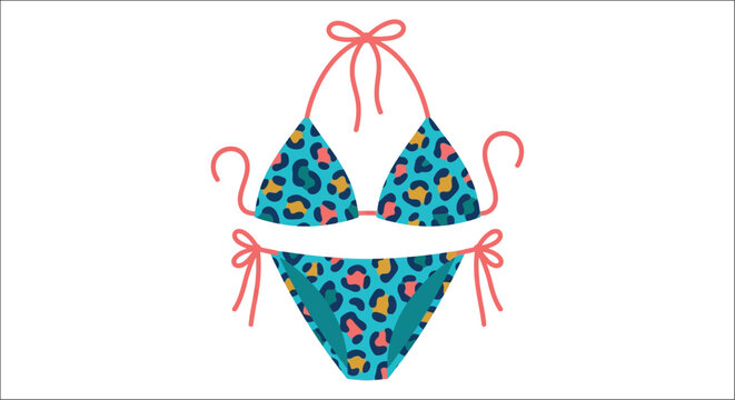Bikini swimsuit colorful pattern isolated on white background