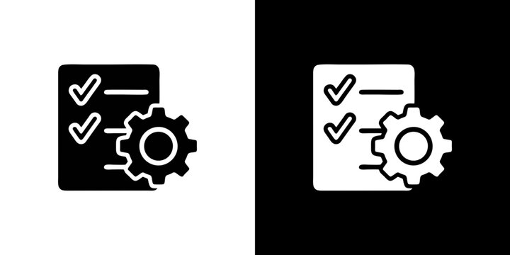 Task management checklist settings icon workflow process control system symbol