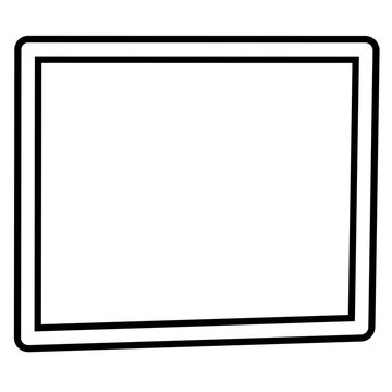 Simple Hand-drawn Square Frame Illustration, Minimalist Black Line Art Border for Journal and Stickers, Isolated on White