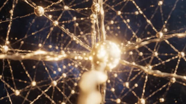 Neural network connections in space emphasizing advanced technology and cybersecurity