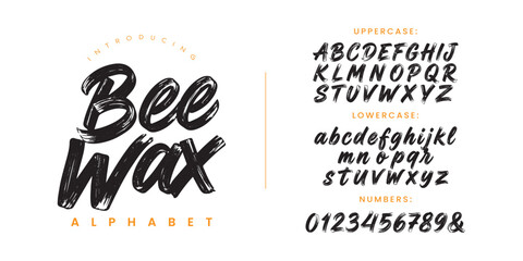 Bee Wax font marker brush script alphabet for rustic vintage and hand drawn retro typography © Kiki