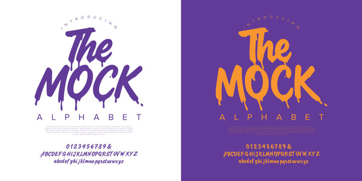 The Mock font liquid drip effect alphabet for street art graffiti and creative horror poster