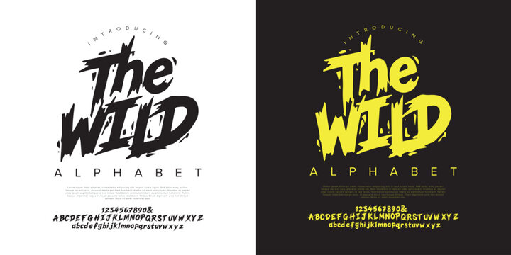The Wild font brush stroke decorative display alphabet for horror and urban street wear design