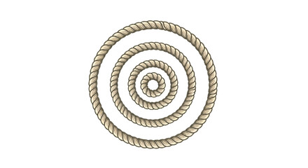 Concentric rope circles on white background © hai