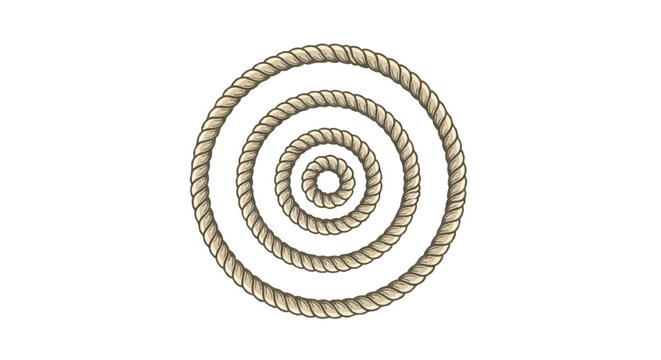 Concentric rope circles on white background