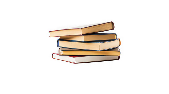 Stack of books isolated on transparent background