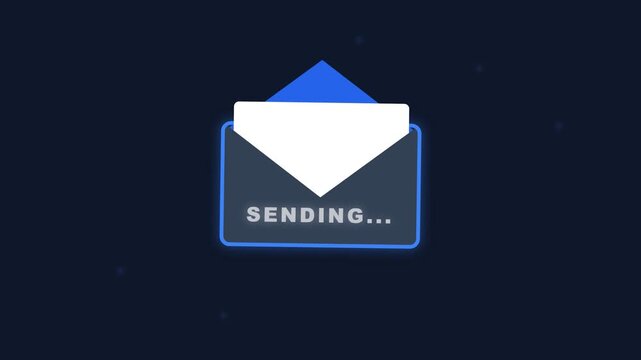 Animated Sending Email Icon Indicates Message Going Out.