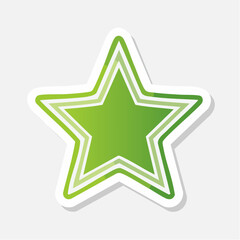 Obraz premium Green Star Icon with Layered Outline