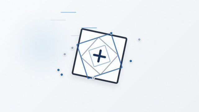 Abstract Geometric Frames with Cross Symbols in Motion.