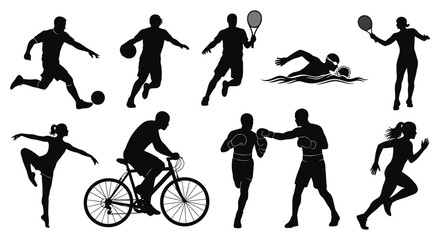 Fototapeta premium Athletes participating in different popular sports and physical activities