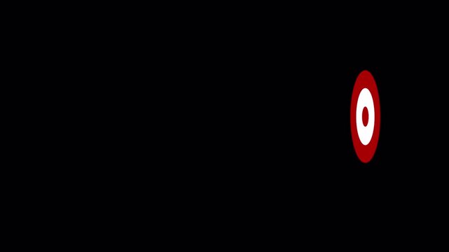 Flat Design **Target and Dart** Hitting **Bullseye** Goal Concept **Alpha Channel** Loop 4K