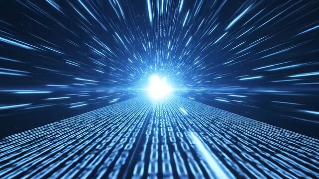 Digital tunnel with binary code ideal for tech startups and software promos