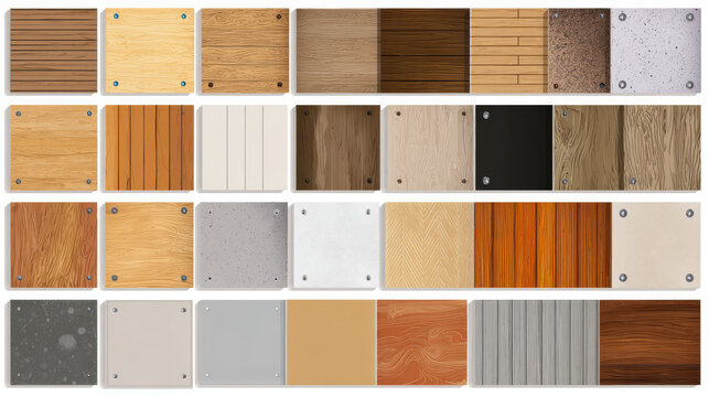 Floor material such as wood, tile, pvc, vinyl and slab such as prestressed, hollow core, pc slab, deck and other vector icon set design.
