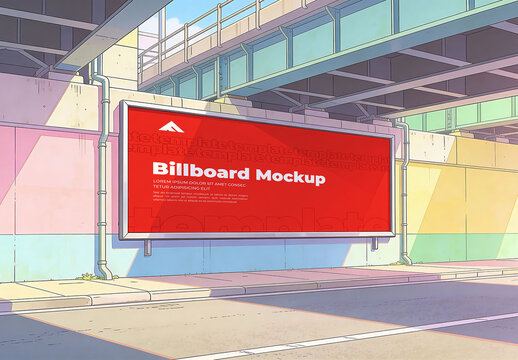Realistic Outdoor Billboard Mockup PSD for Advertising Campaign Branding