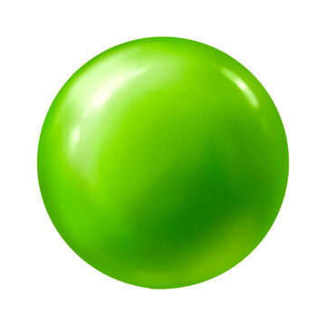Glossy Lime Green Sphere Isolated on Black Background