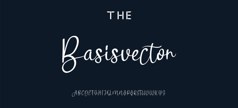 Hand drawn vector alphabet. Modern monoline signature script font. Elegant Signature Font. Best Alphabet Beautiful Calligraphy Signature Font