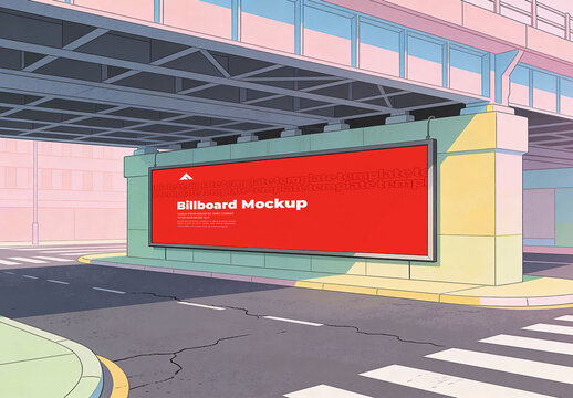 Realistic Outdoor Billboard Mockup PSD for Advertising Campaign Branding