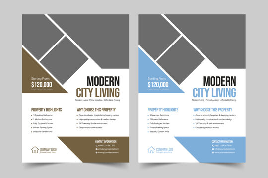 Real Estate Business Flyer Template, Property Sale Flyer Design