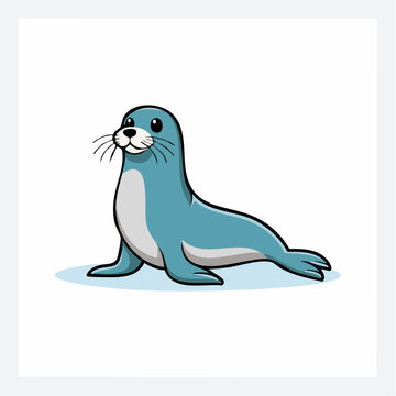 Cute Cartoon Seal Illustration