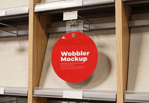Retail Shelf Wobbler Mockup PSD for Product Promotion Display