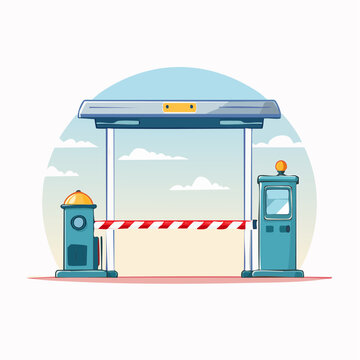 Automatic Barrier Gate with Booth and Sky