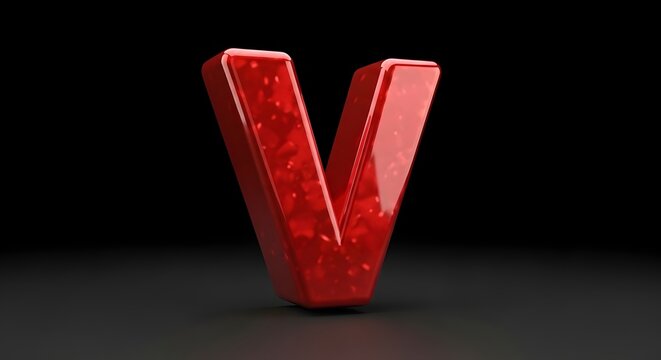 Red 3D Letter V