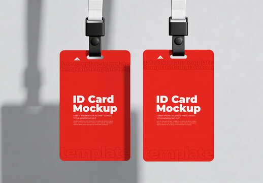 Corporate ID Card Mockup PSD with Lanyard Professional Identity Design