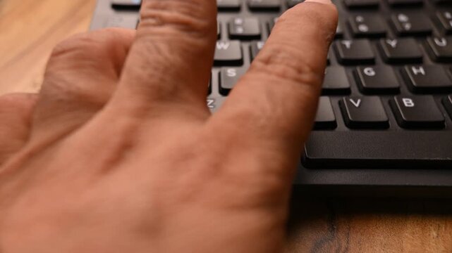 Close Up of Man Using Ctrl X and Ctrl V on Keyboard for Cut and Paste Task