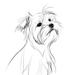 Naklejka premium portrait of elegant minimalist line art Maltese
