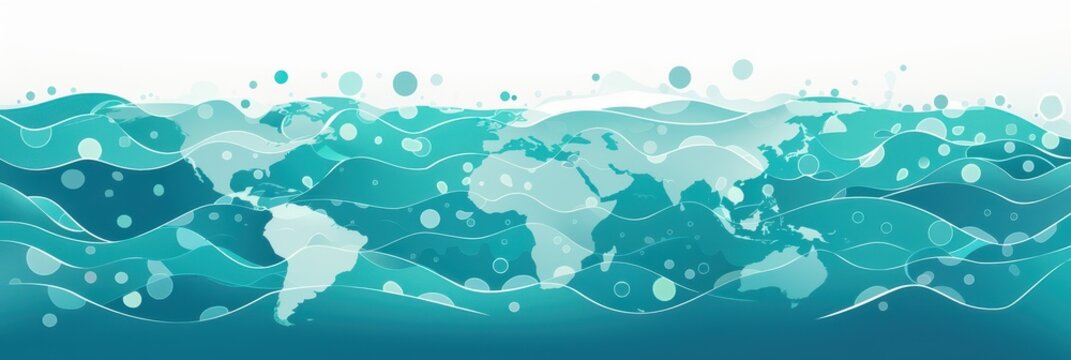Celebrating world hydrography day with ocean and map design