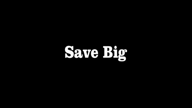 A simple black background with the bold white text 'Save Big' prominently displayed in the center, conveying a message of savings or discounts.