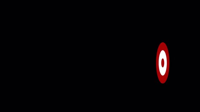 Flat Design **Dart Missing the Target Business Failure** Concept **Alpha Channel** Loop 4K