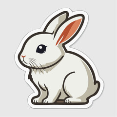 Obraz premium Cute White Rabbit Illustration
