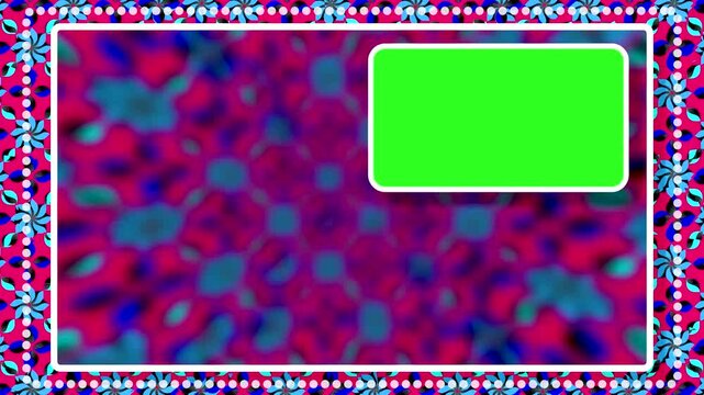 Loop animation with colorful patterns and a blank area for text display