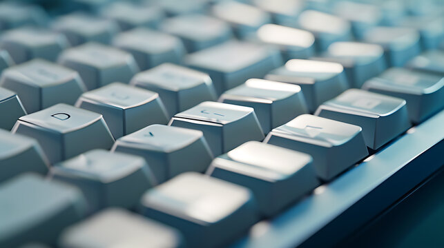 ブランドロゴのないクリーンなキーを捉えたキーボードのクローズアップ