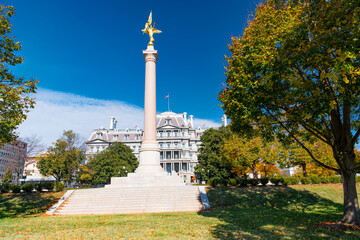 Obraz premium Historic First Division Monument war memorial in Washington DC USA