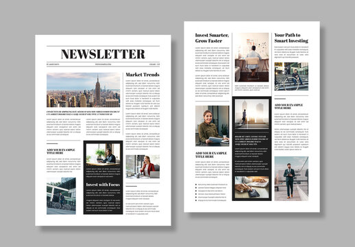 Professional Business Newsletter Template Layout