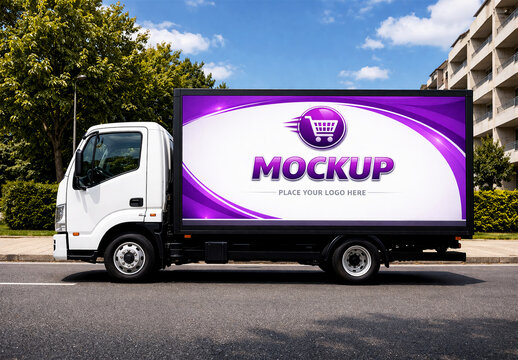 Delivery Truck Mockup