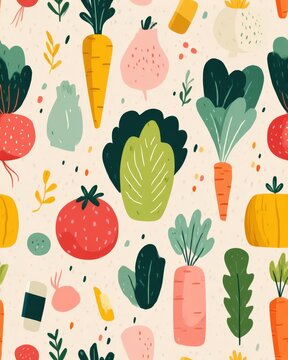 Healthy Tile Background Colorful Pattern of Carrots, Tomatoes, Lettuce, Radishes and Vegetables on Background a soft healthy sunbeam background healthy lifestyle barefoot walking tile
