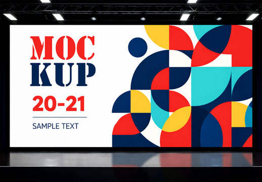 Large LED Screen Stage Mockup for Events