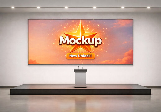 Modern Seminar Stage Mockup