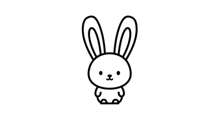 Obraz premium Cute Cartoon Bunny Rabbit Face.