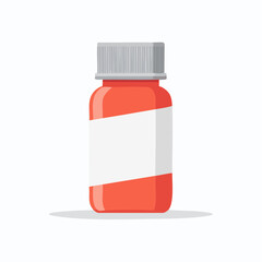 Obraz premium Red Medicine Bottle with Blank Label