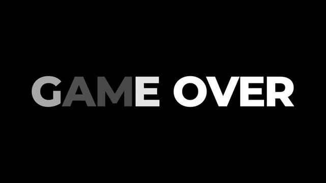 Game Over Flicker Light Signal Fade Text Alpha Channel 4K Video