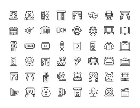 Small Line Icons Pack Minimal UI Symbols Editable Vector Icon Collection