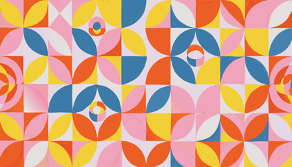Fototapeta premium Colorful abstract geometric pattern interlocking shapes and vibrant hues