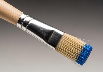 Fototapeta premium Close-up of blue tipped paint brush.
