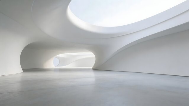 Modern white abstract architectural space