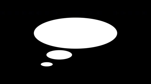 Thinking Thought Bubble Animation with Transparent Background, Comic Dream Balloon Oval Frame Alpha Channel